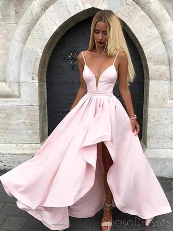 A-line Sleeveless Spaghetti Straps Long Prom Dresses, Sweet 16 Prom Dresses, 12456