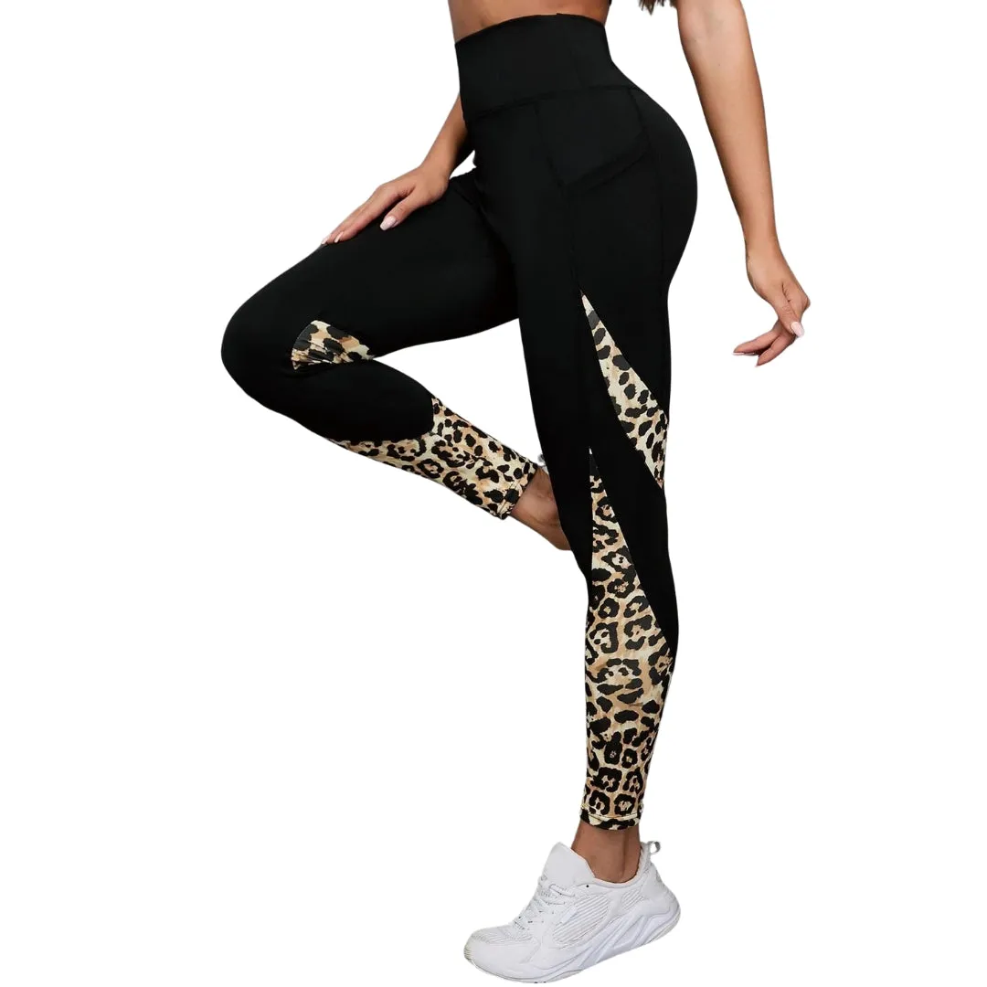 Abigail Leopard Mesh Insert Leggings