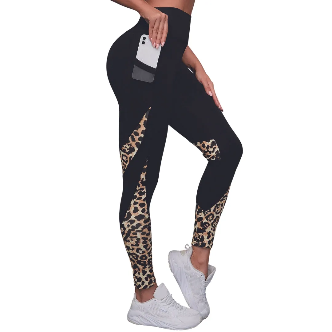 Abigail Leopard Mesh Insert Leggings