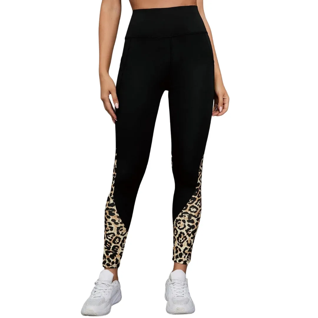 Abigail Leopard Mesh Insert Leggings