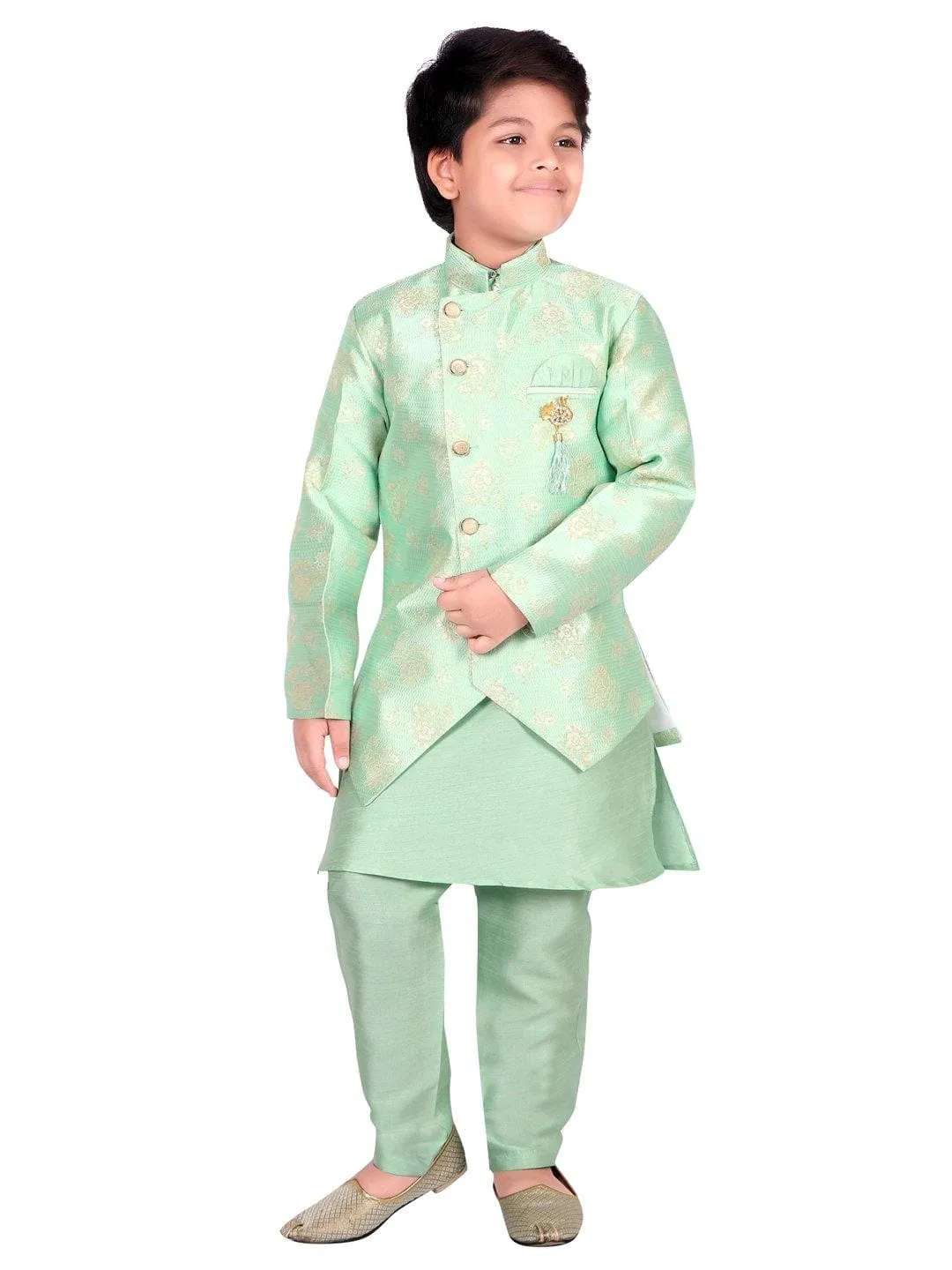 Ahhaaaa Ethnic Wear Sherwani Kurta and Pyjama Set For Boys