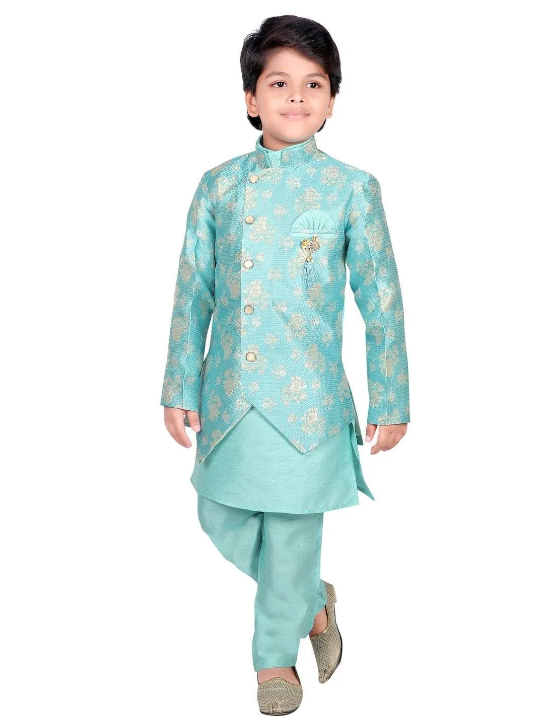 Ahhaaaa Ethnic Wear Sherwani Kurta and Pyjama Set For Boys