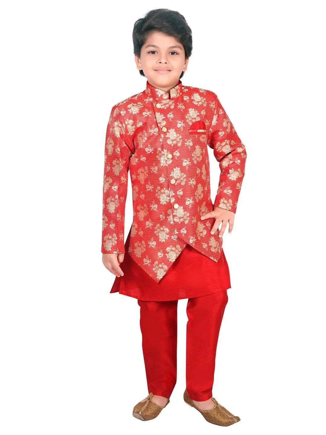 Ahhaaaa Ethnic Wear Sherwani Kurta and Pyjama Set For Boys