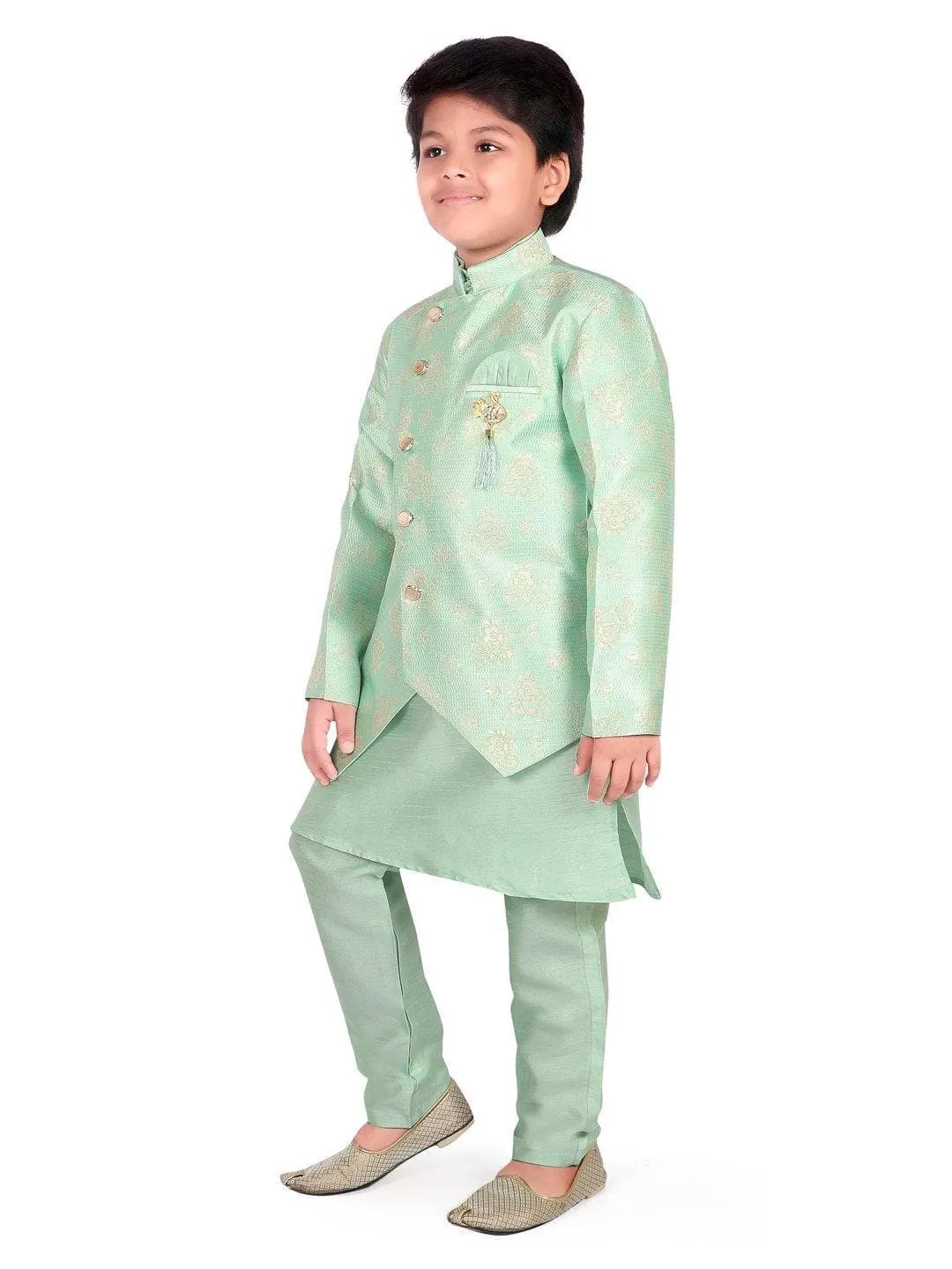 Ahhaaaa Ethnic Wear Sherwani Kurta and Pyjama Set For Boys