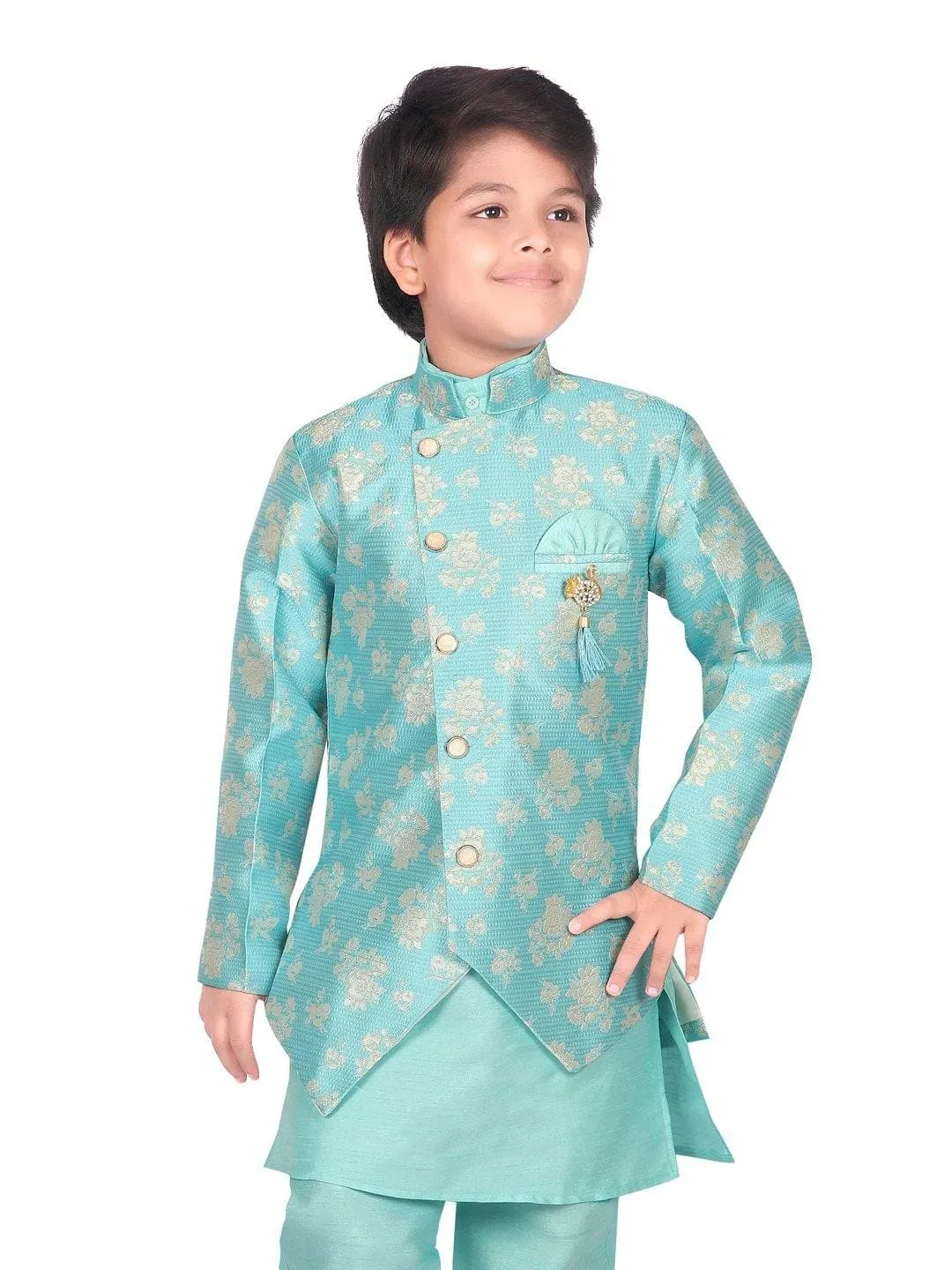 Ahhaaaa Ethnic Wear Sherwani Kurta and Pyjama Set For Boys