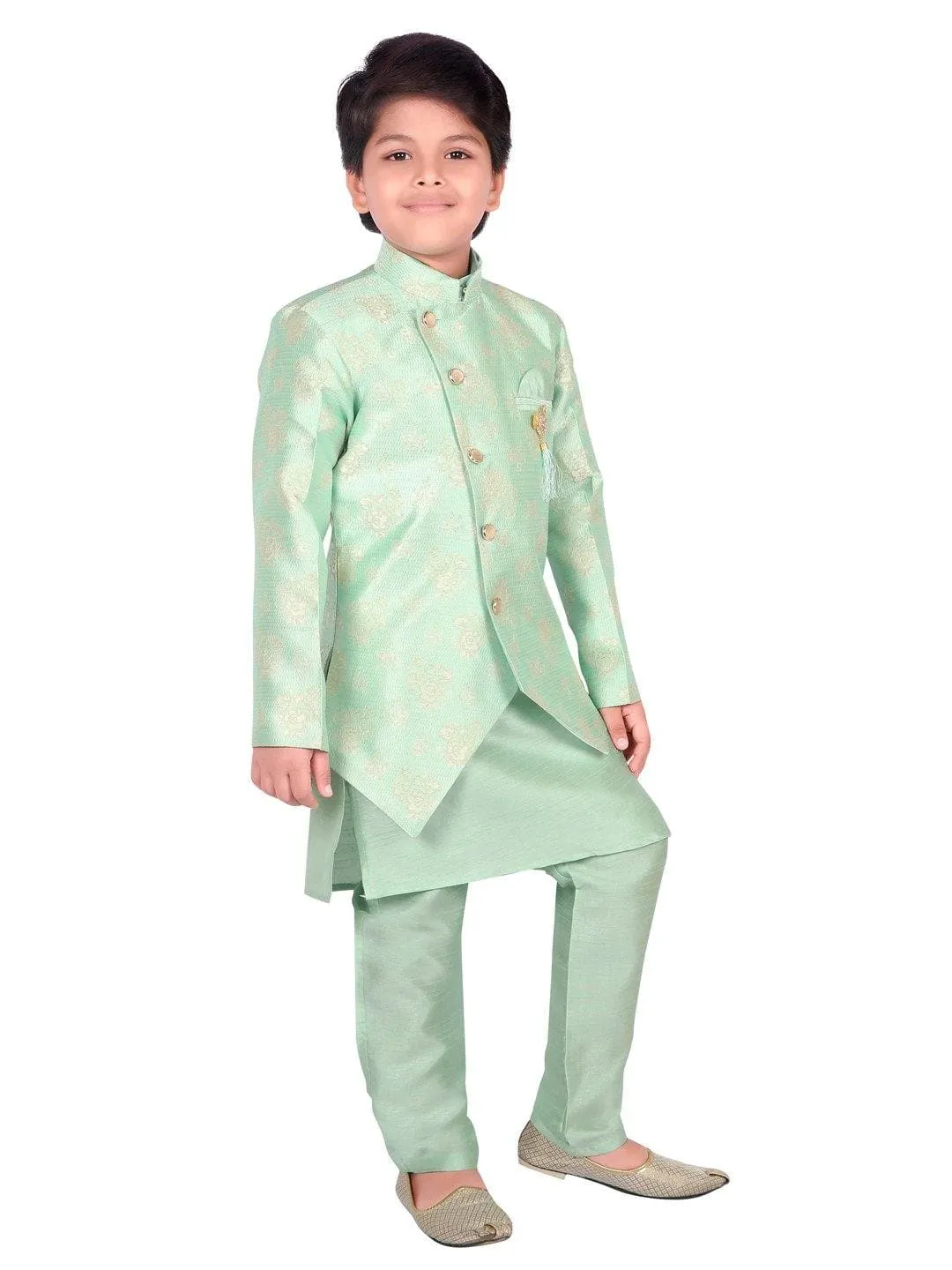 Ahhaaaa Ethnic Wear Sherwani Kurta and Pyjama Set For Boys