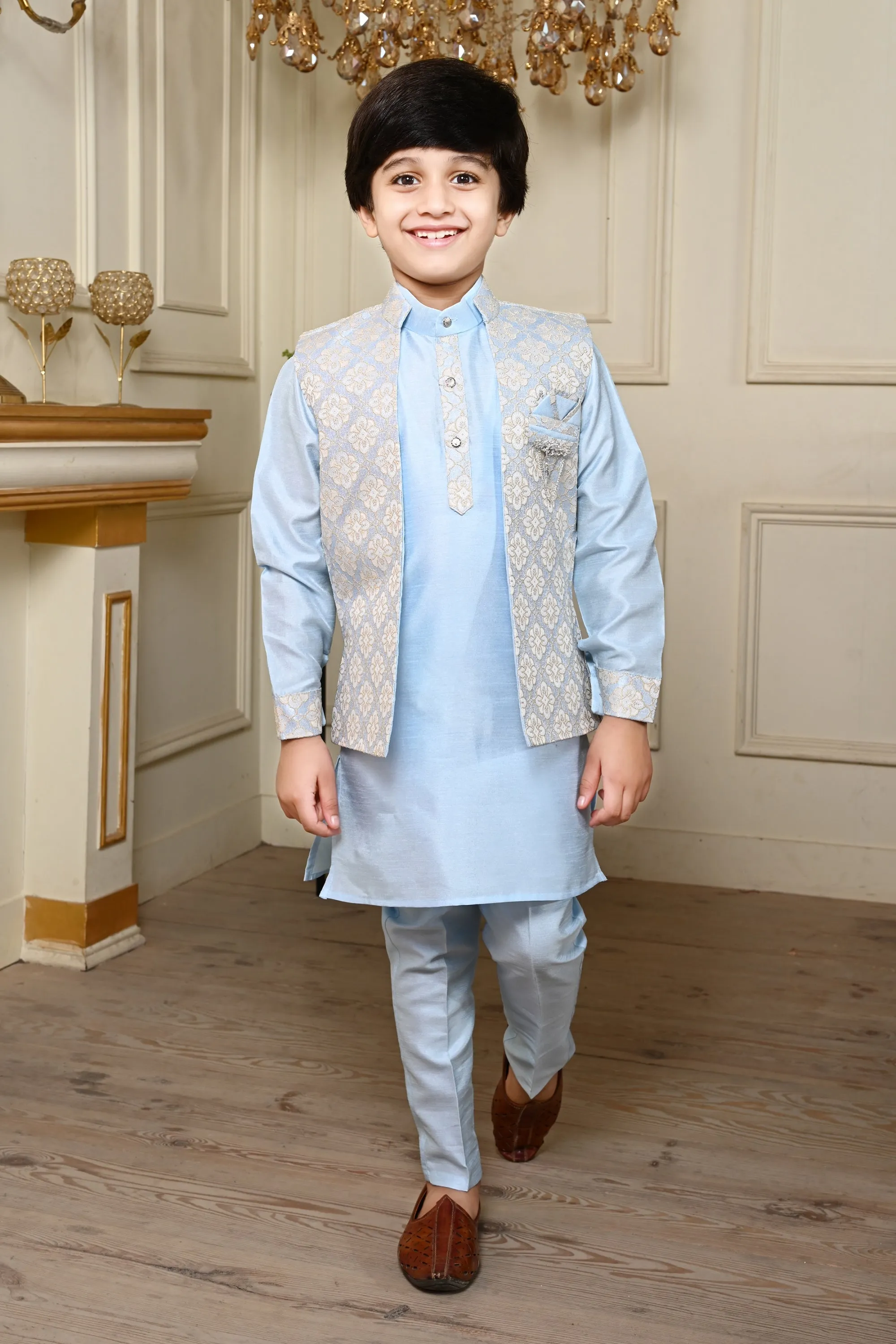 Ahhaaaa Traditional Party Wear Bollywood Style Indo-Western Sherwani for Boys