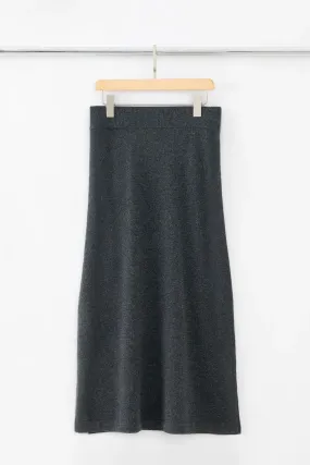 Aleger Cashmere Dark Grey Marl A Line Skirt