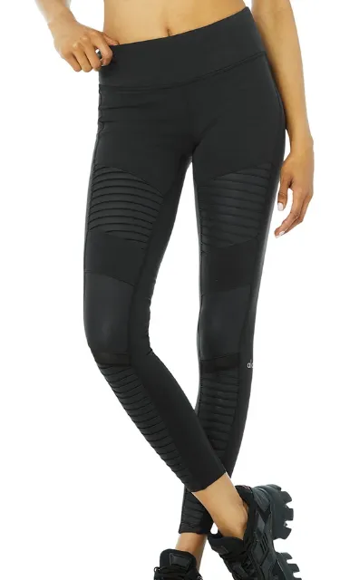 Alo Yoga HW Moto leg BLACK/BLACK W5494R-BLACK/BLACK