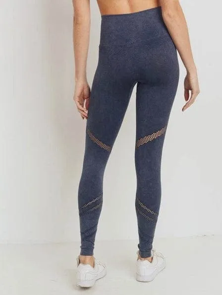 Angled Perforation Mineral Wash Seamless Leggings