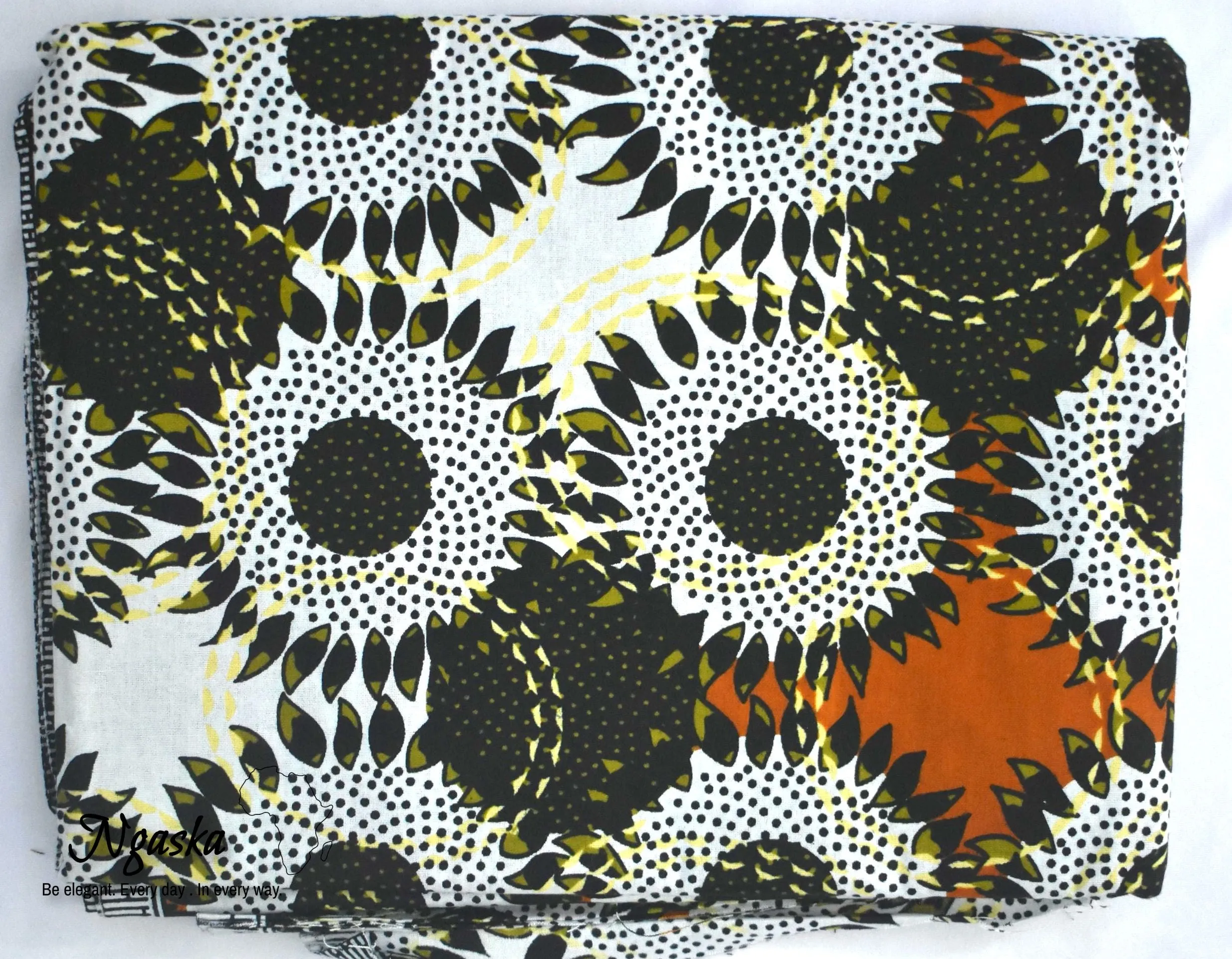 Ankara Ngaska Circle Black Print- CA 23