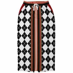 Argyle Me Eco-Poly Long Pocket Skirt - Black