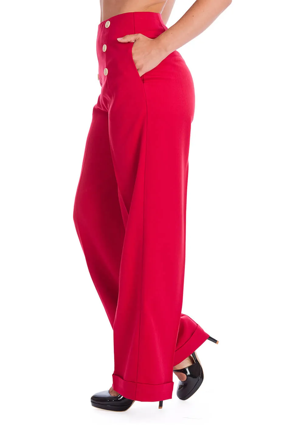 Banned Adventures Ahead 40's Trousers Red