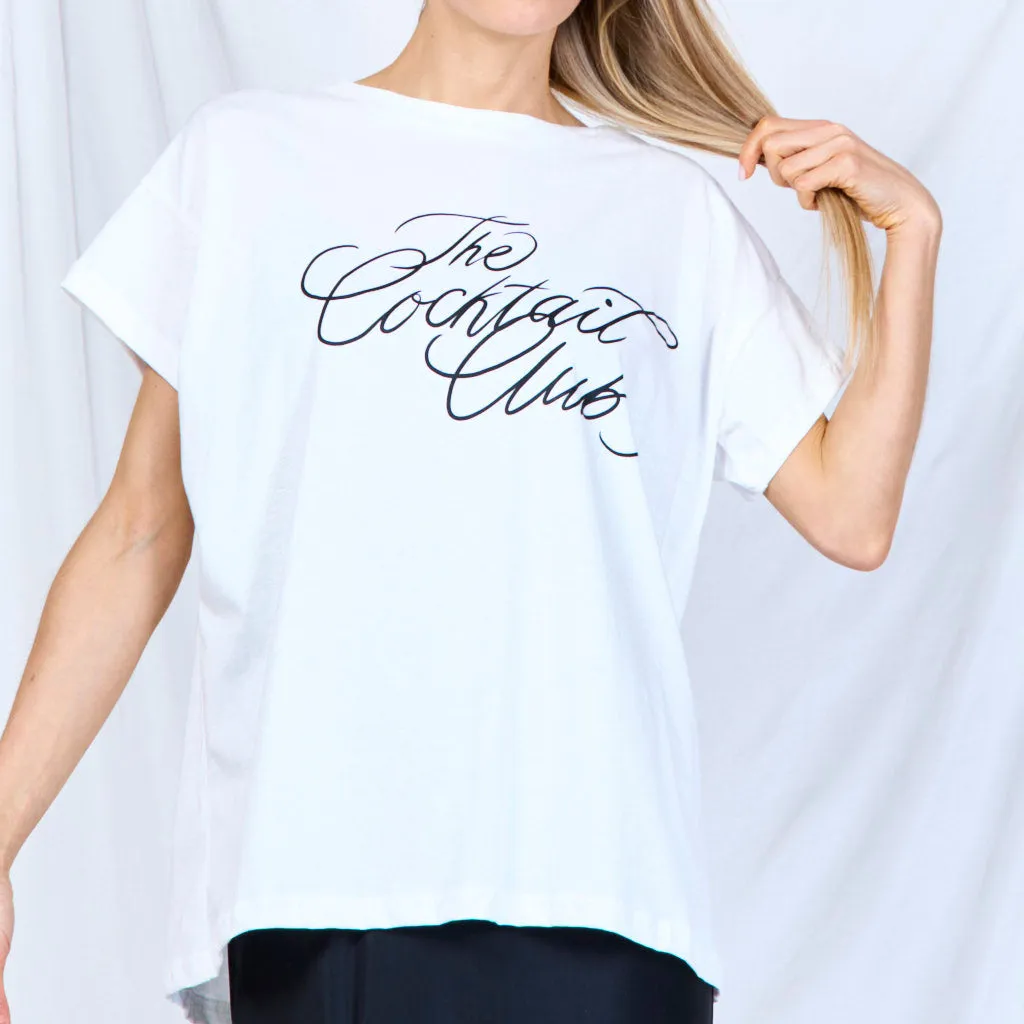 Basic T-shirt with calligraphy print wholesale