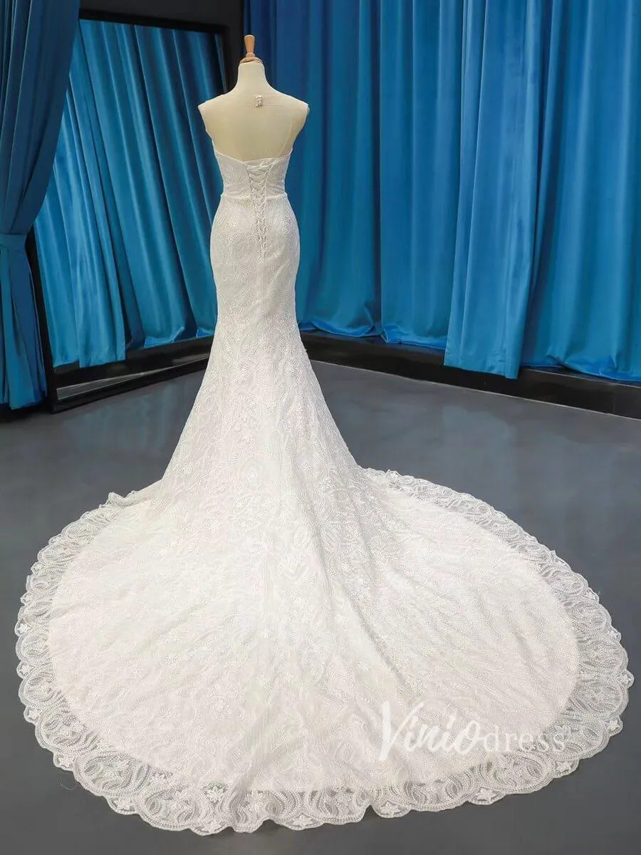 Beaded Mermaid Lace Wedding Dresses Sweetheart Bridal Dress VW1058