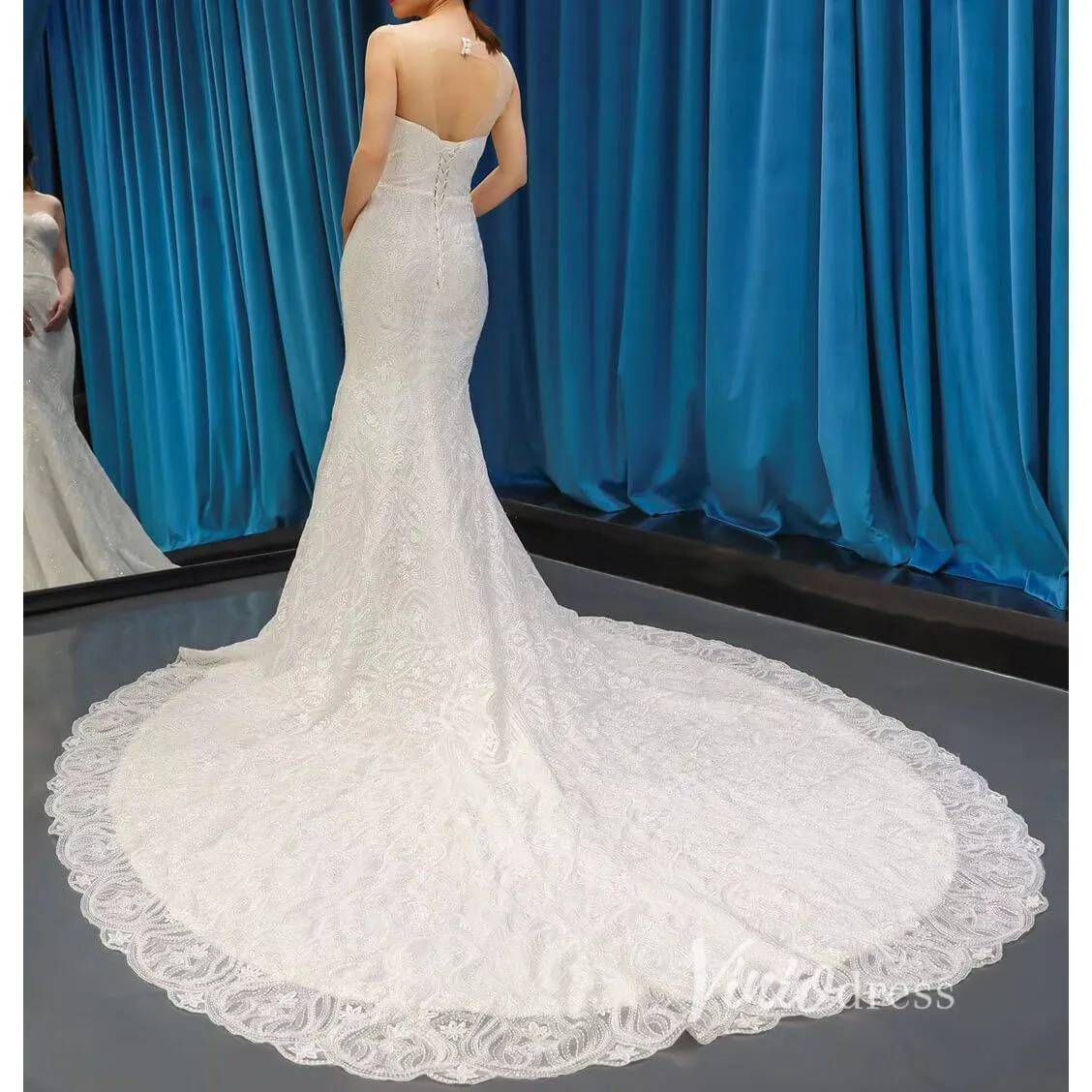 Beaded Mermaid Lace Wedding Dresses Sweetheart Bridal Dress VW1058