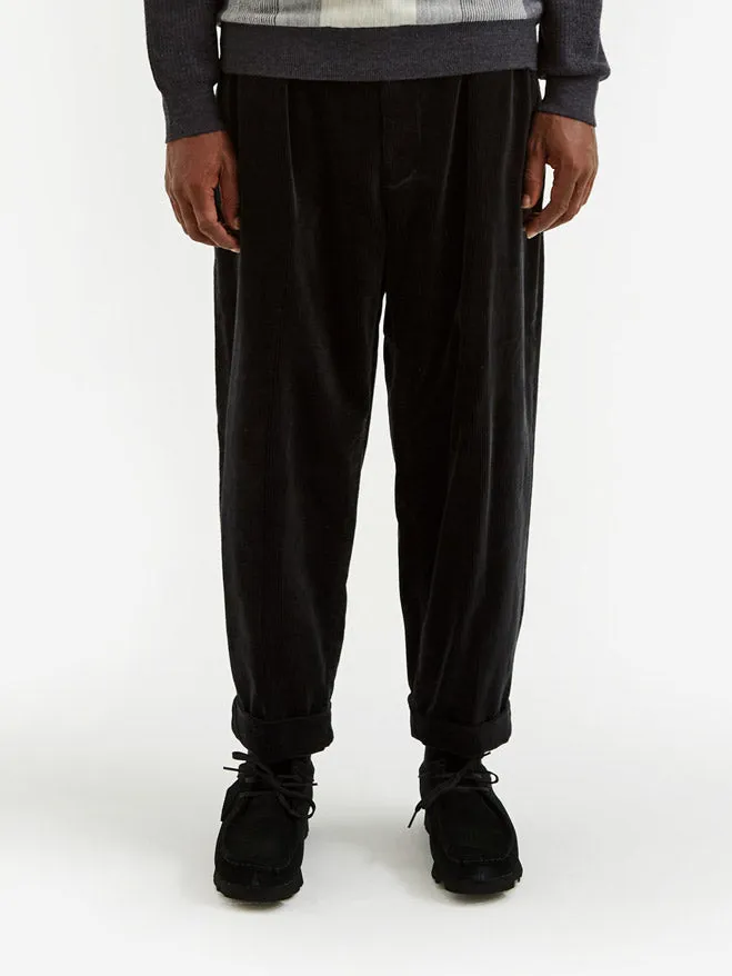 Beams Plus 2Pleats Corduroy Pant - Charcoal