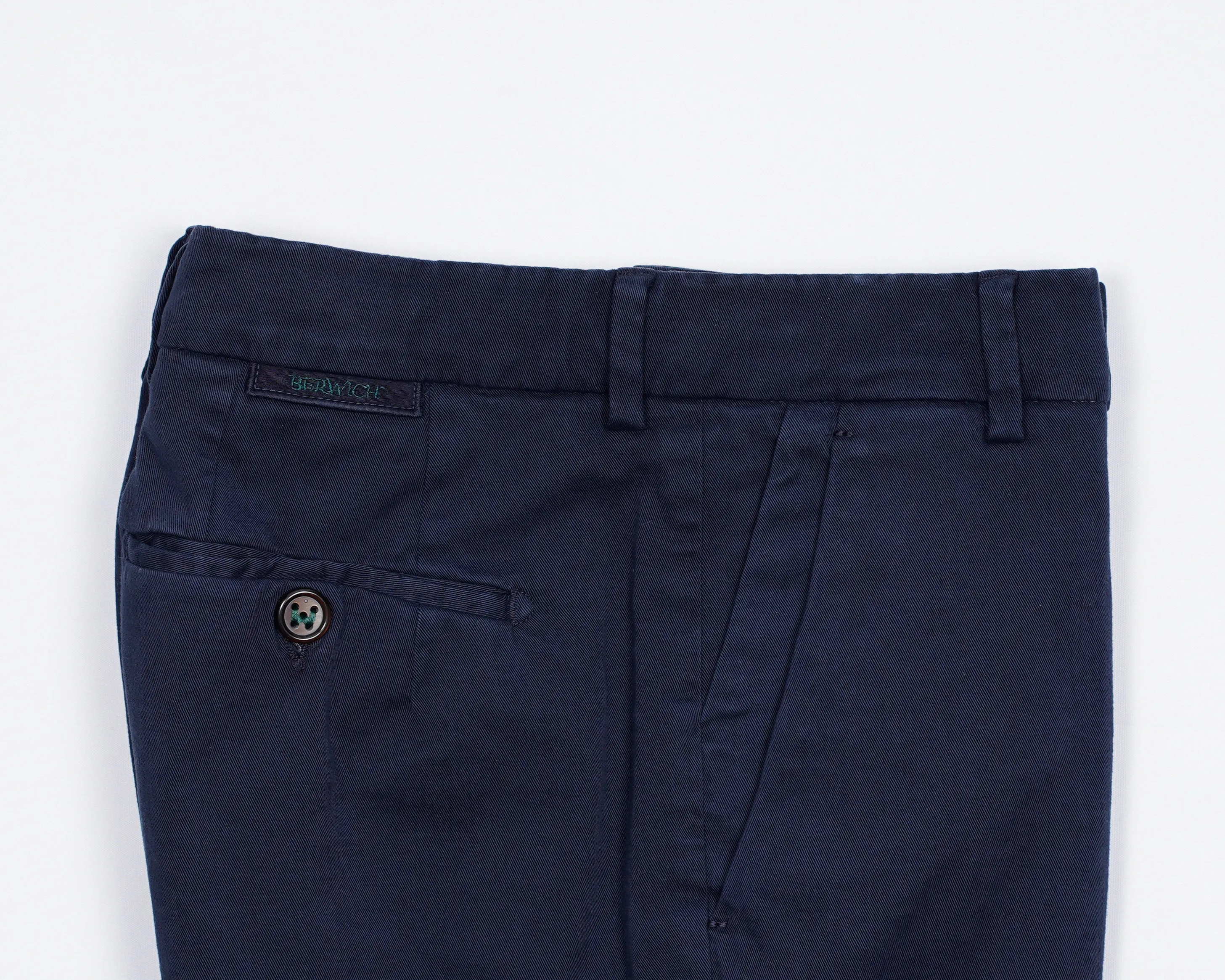 Berwich Morello Garment Dyed Chinos- Navy