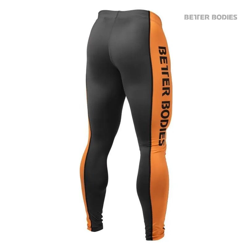 Better Bodies Men's Function Tights - Dark Grey-Orange