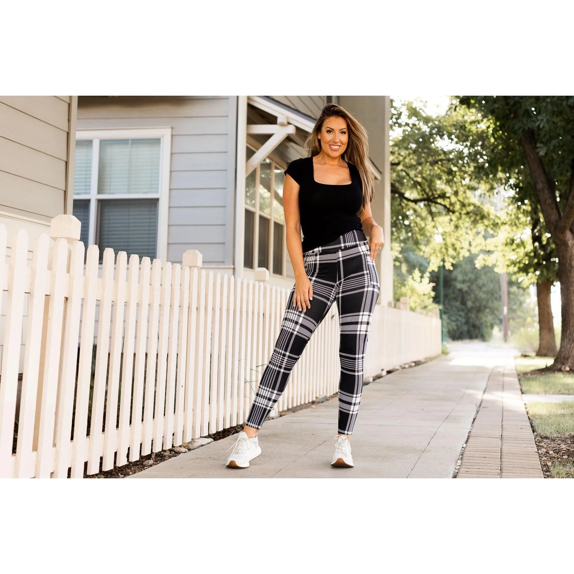 Black & White Plaid Leggings