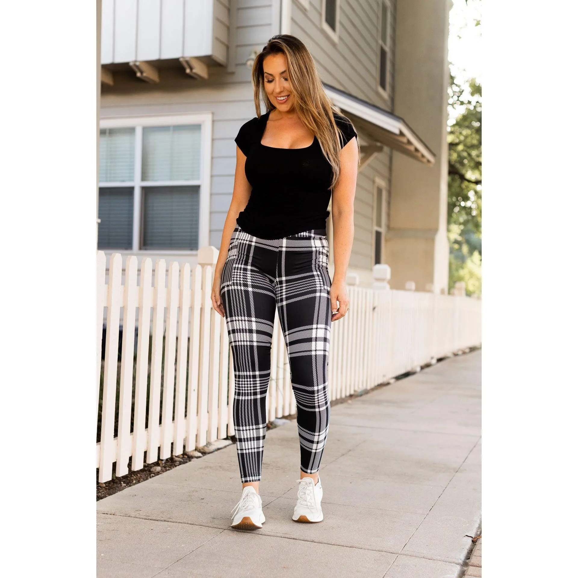 Black & White Plaid Leggings