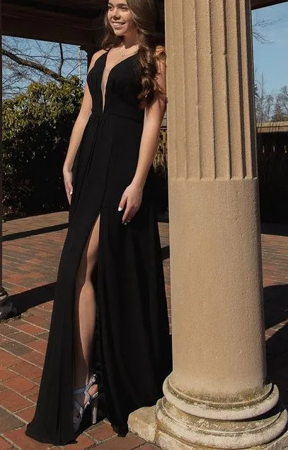 Black Long Prom Dresses,Evening Dresses,Winter Formal Dresses,BP661