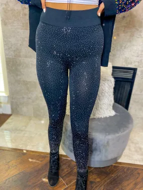 Bling Front and Back Leggings - Black