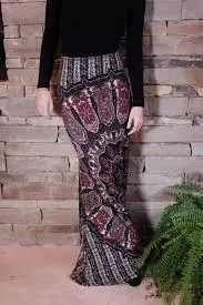 Boho Maxi Skirt "Novella Royale" Purple And Black Gypsy Print Long Hippie Skirt Available In Sizes Small Medium Large XL And Plus Size 2X Or XXL