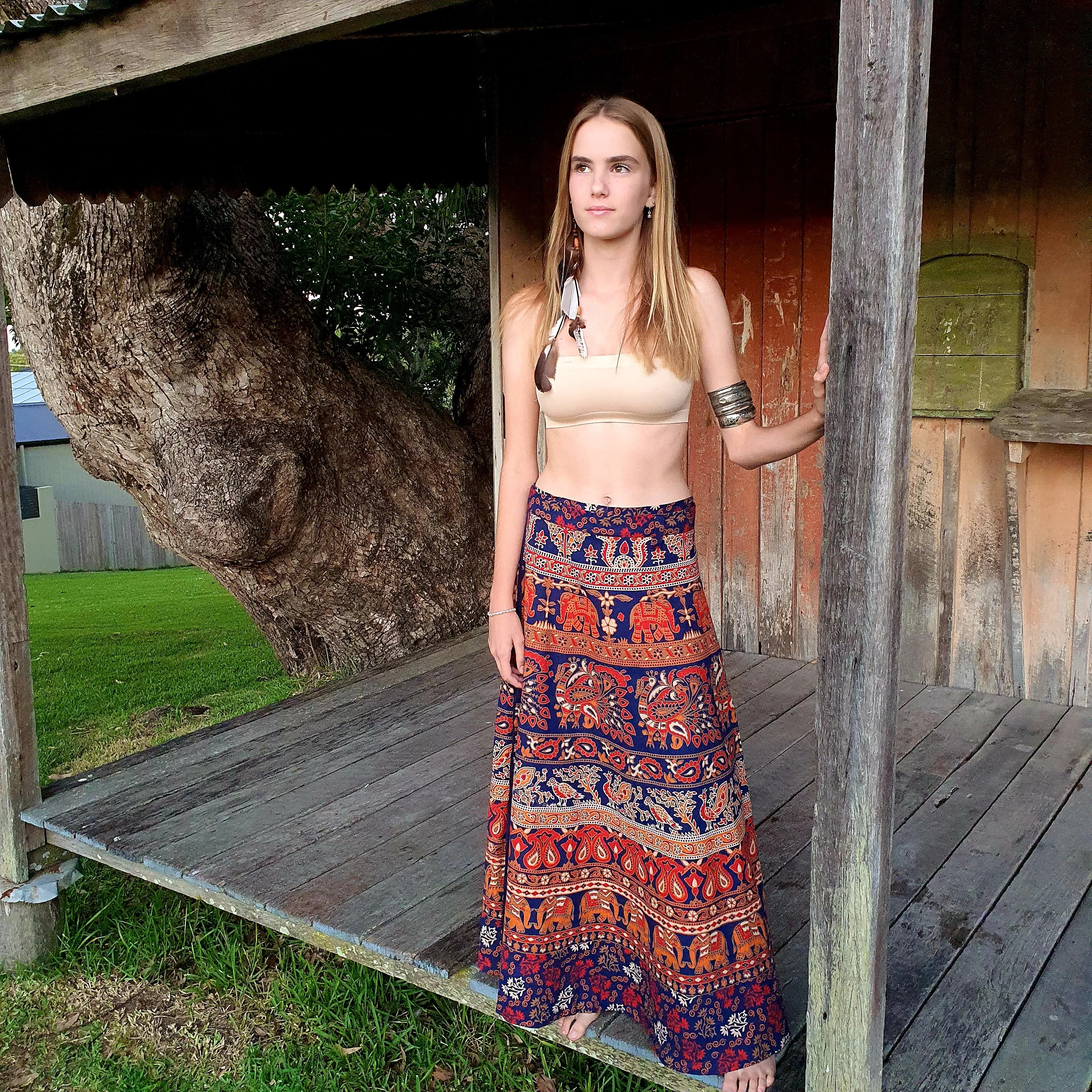 Boho Maxi Wrap Skirt - One Size