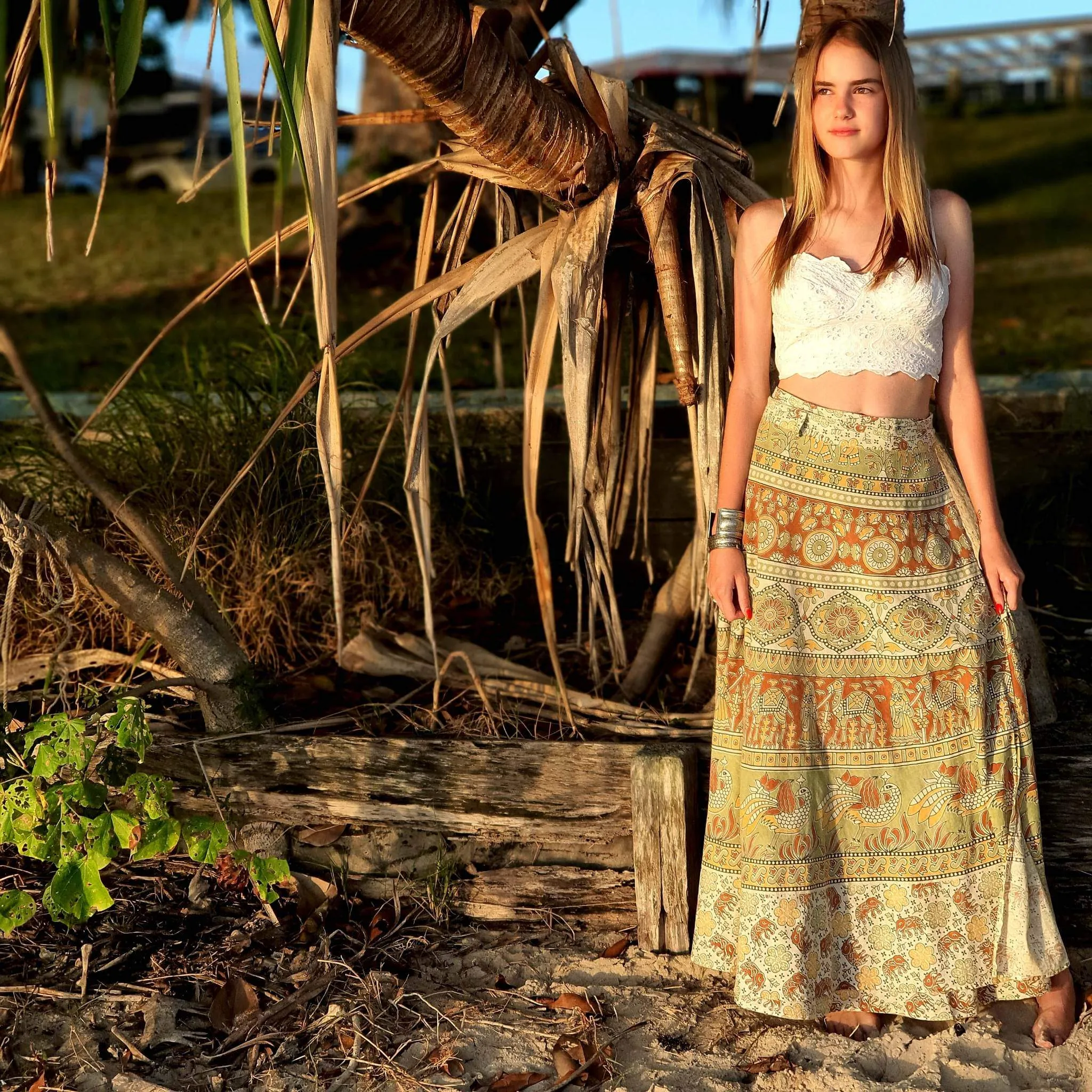 Boho Maxi Wrap Skirt - One Size