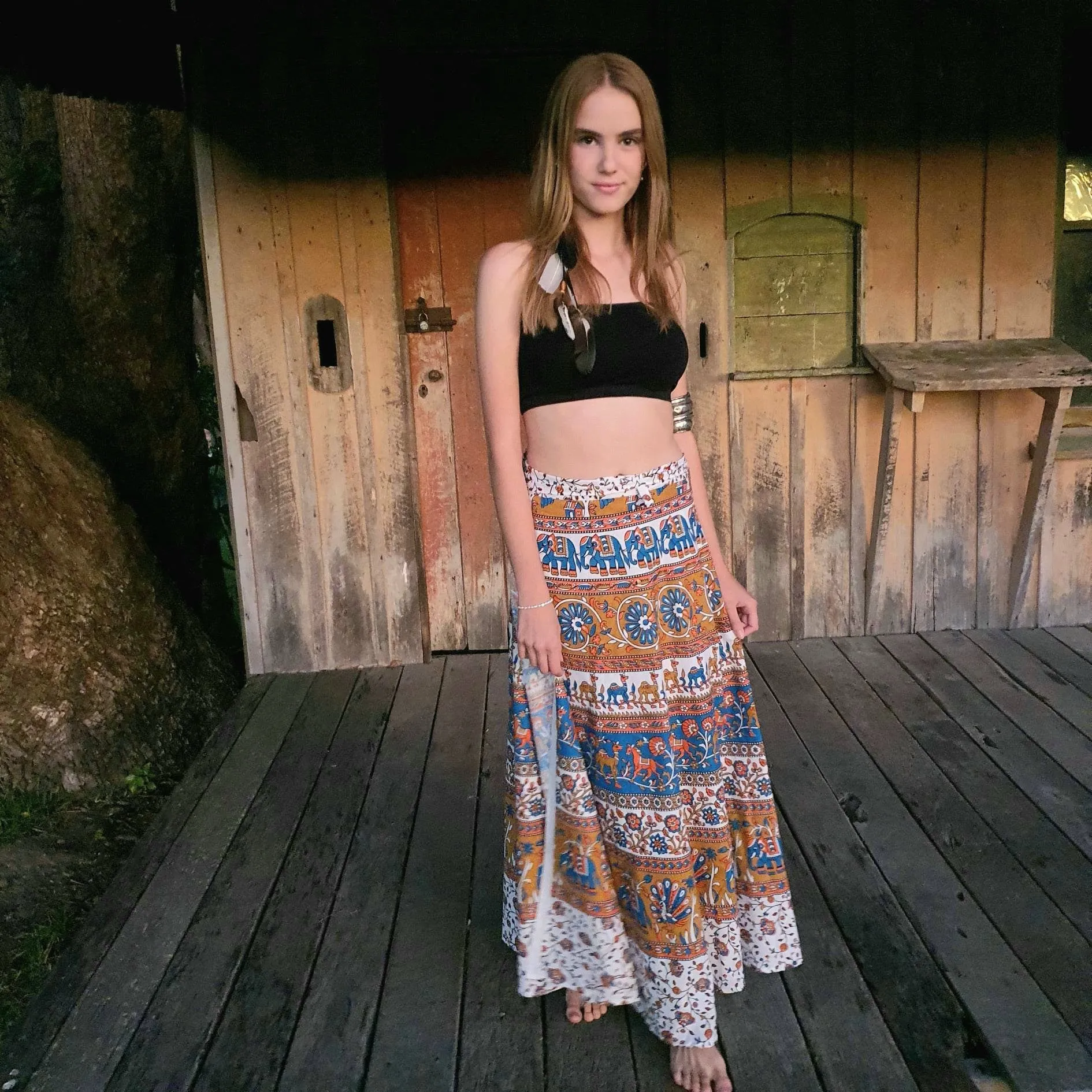 Boho Maxi Wrap Skirt - One size