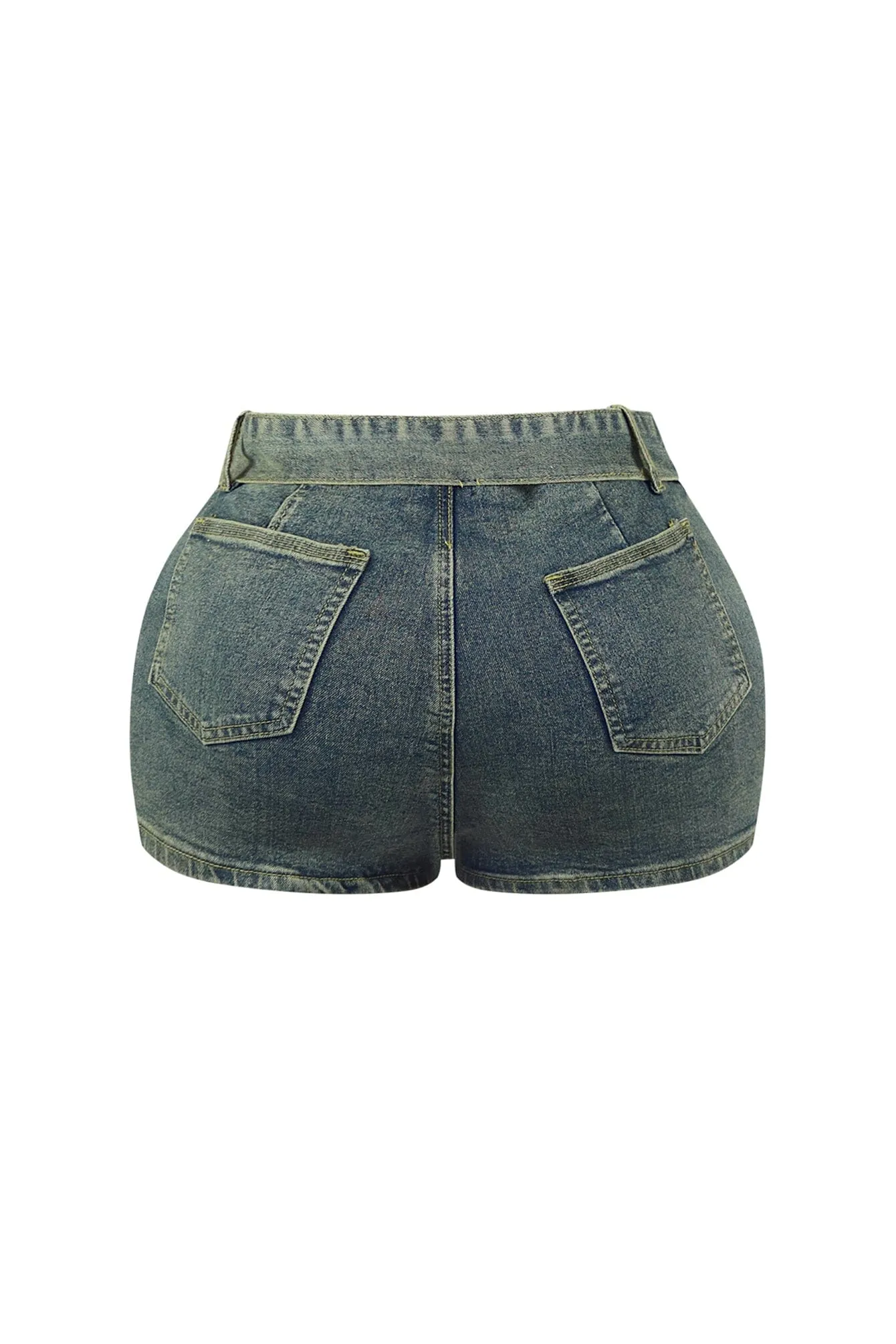 Bring It Back Vintage Belted Denim Skort