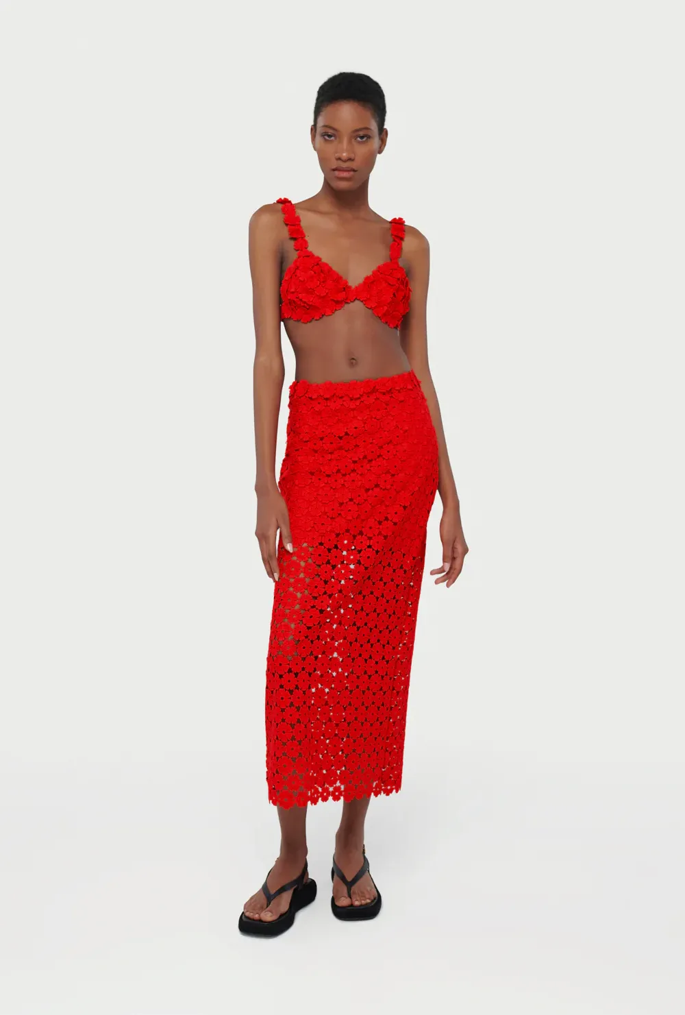 BROOKE MAXI SKIRT RADIANT RED