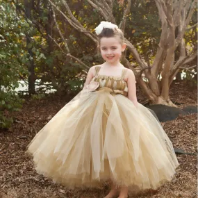 Brown Tulle Pixie Tutu Dresses, Popular Flower Girl Dresses, Free Custom Dresses, FG021