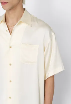 Brushed Silk Button Up / Salt