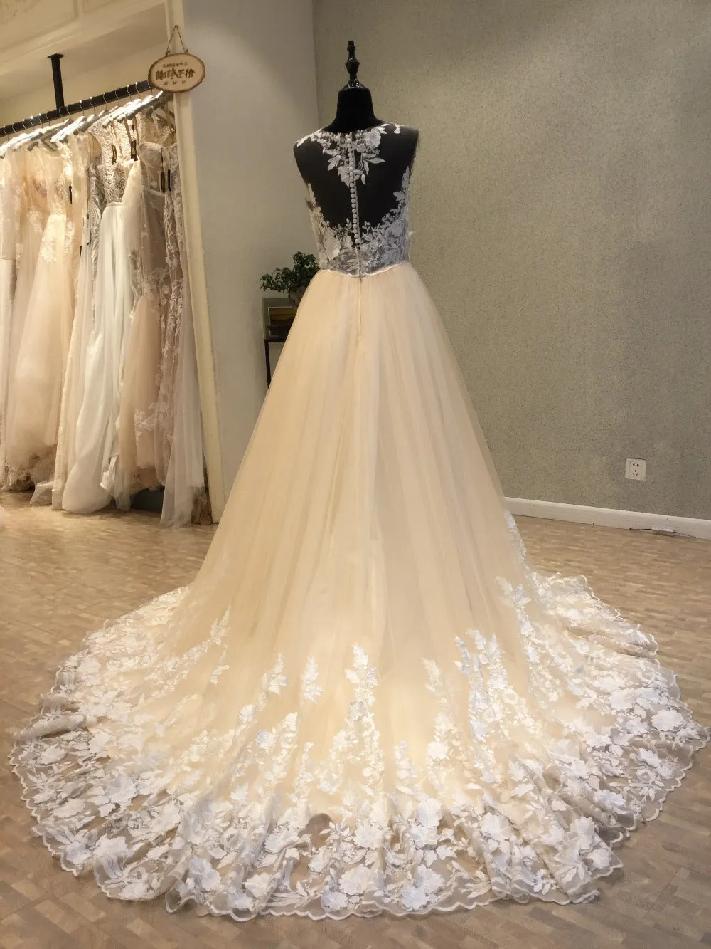 Cap Sleeves Lace On Sale Formal Bridal Long Wedding Dress, WG1201