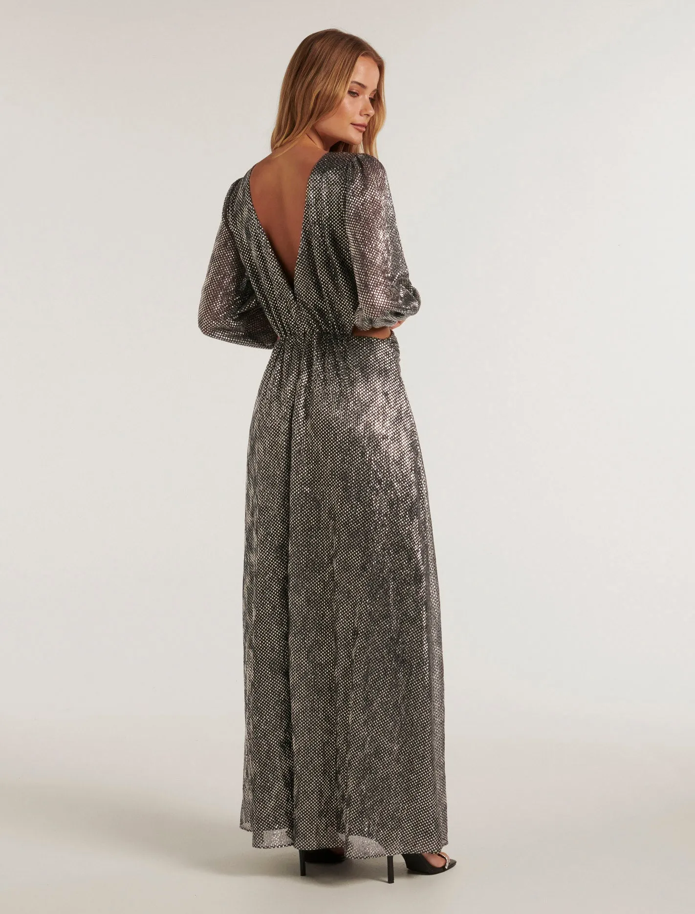 Cassandra Cut Out Metallic Dress