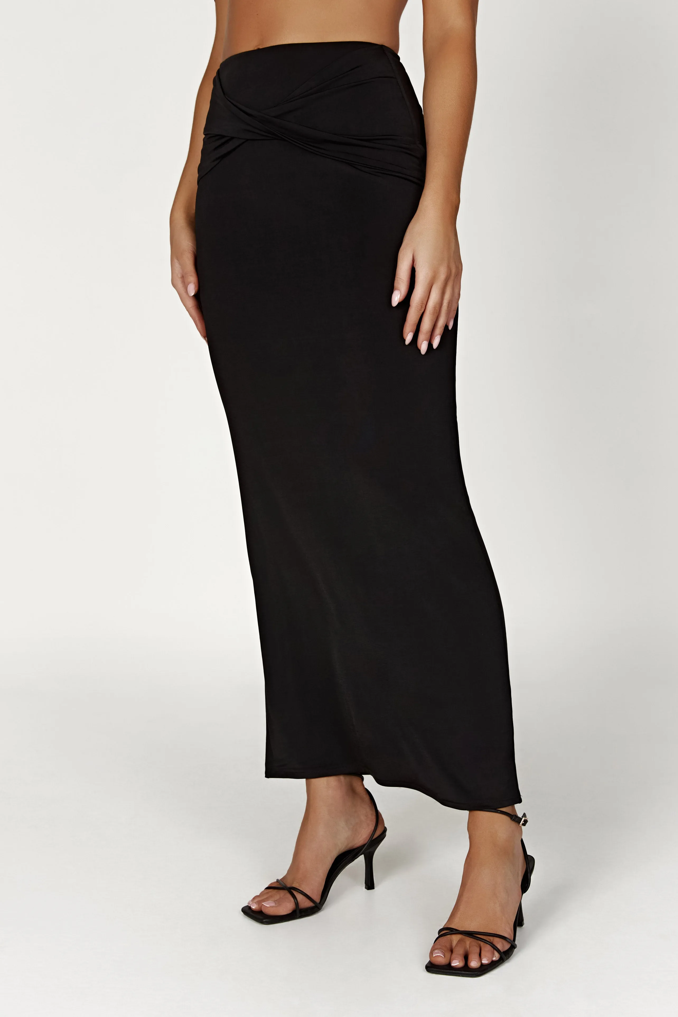 Ceri Maxi Twist Skirt - Black