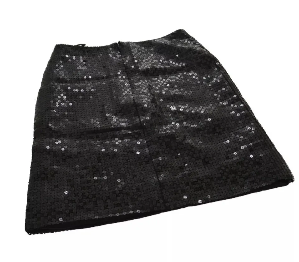 Chanel 02A 2002 Fall black sequin skirt FR 38 US 4