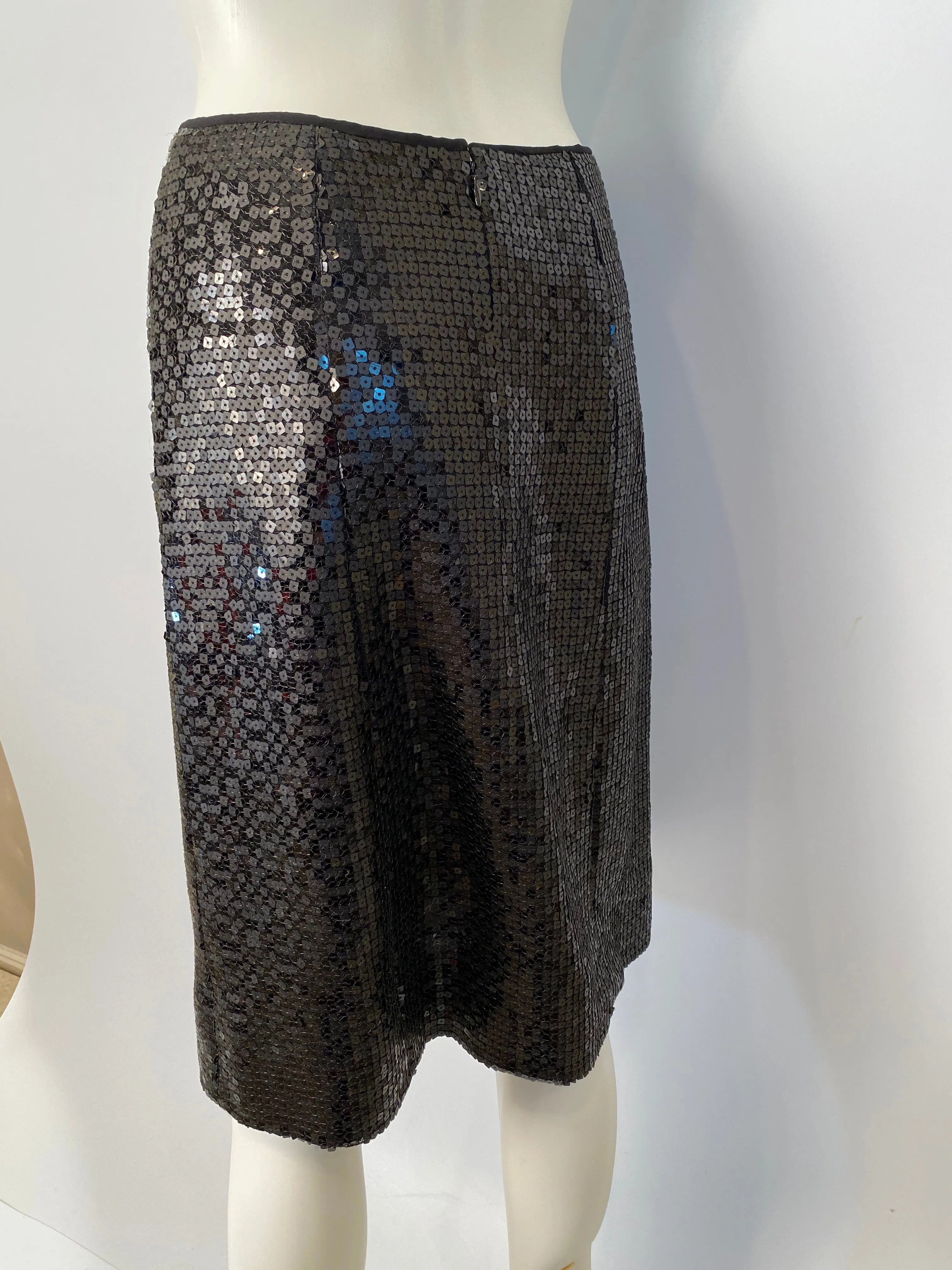 Chanel 02A 2002 Fall black sequin skirt FR 38 US 4