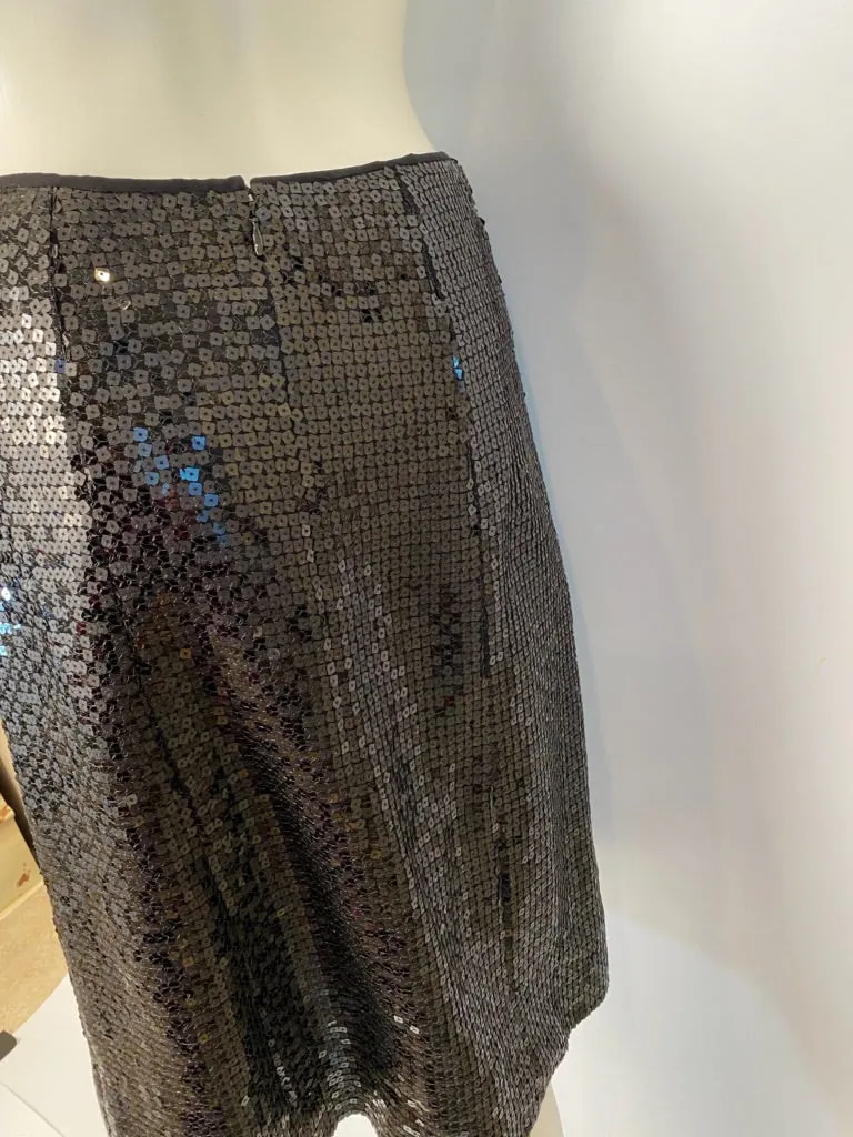 Chanel 02A 2002 Fall black sequin skirt FR 38 US 4