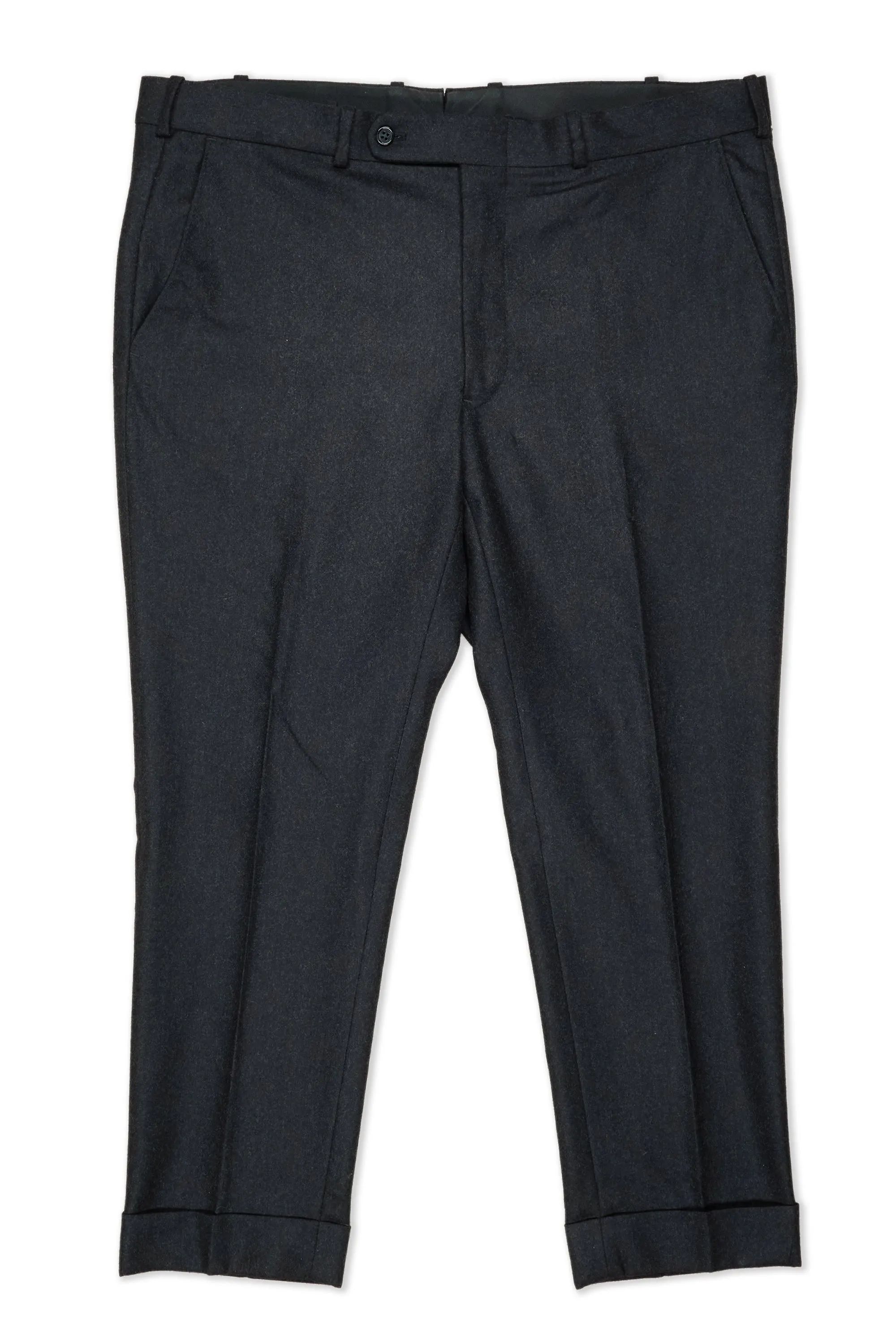 Charcoal Flannel Wool Trousers