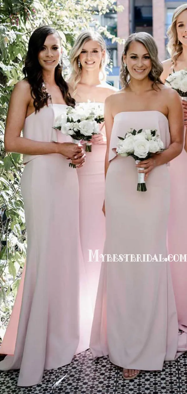 Charming Straight Floor-length Long Cheap Bridesmaid Dresses, BDS0135