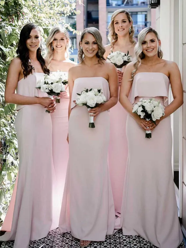 Charming Straight Floor-length Long Cheap Bridesmaid Dresses, BDS0135