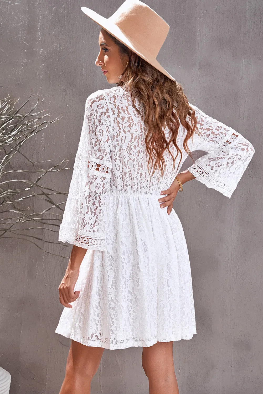 Chic Boho White Lace Dress