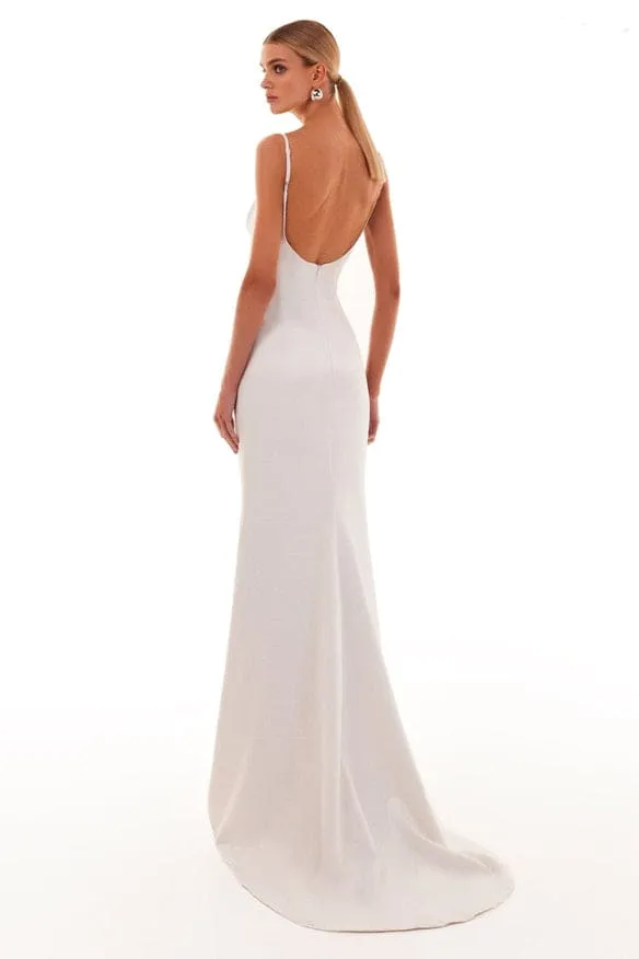 Chic mermaid maxi dress in white