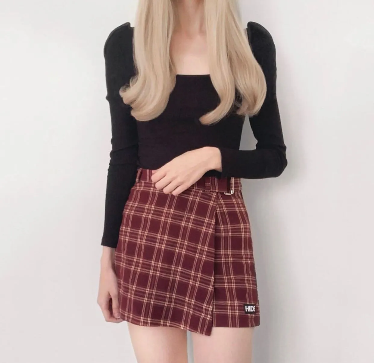 Chic plaid skirt KF90135