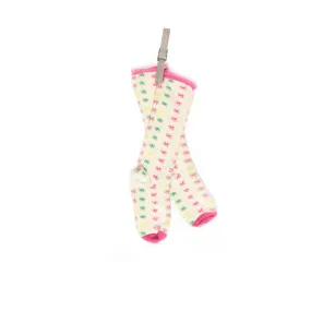 Children's Socks - Cream Neon Star