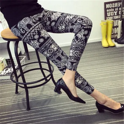 CHSDCSI Hot 2017 Print Flower Leggings Leggins Plus Size Legins Guitar Plaid Thin Pant Fashion Stripe Women Aptitud Trousers