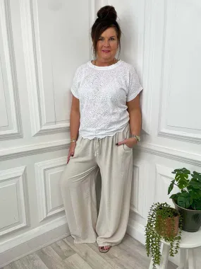 Classic Palazzo Trousers - Stone